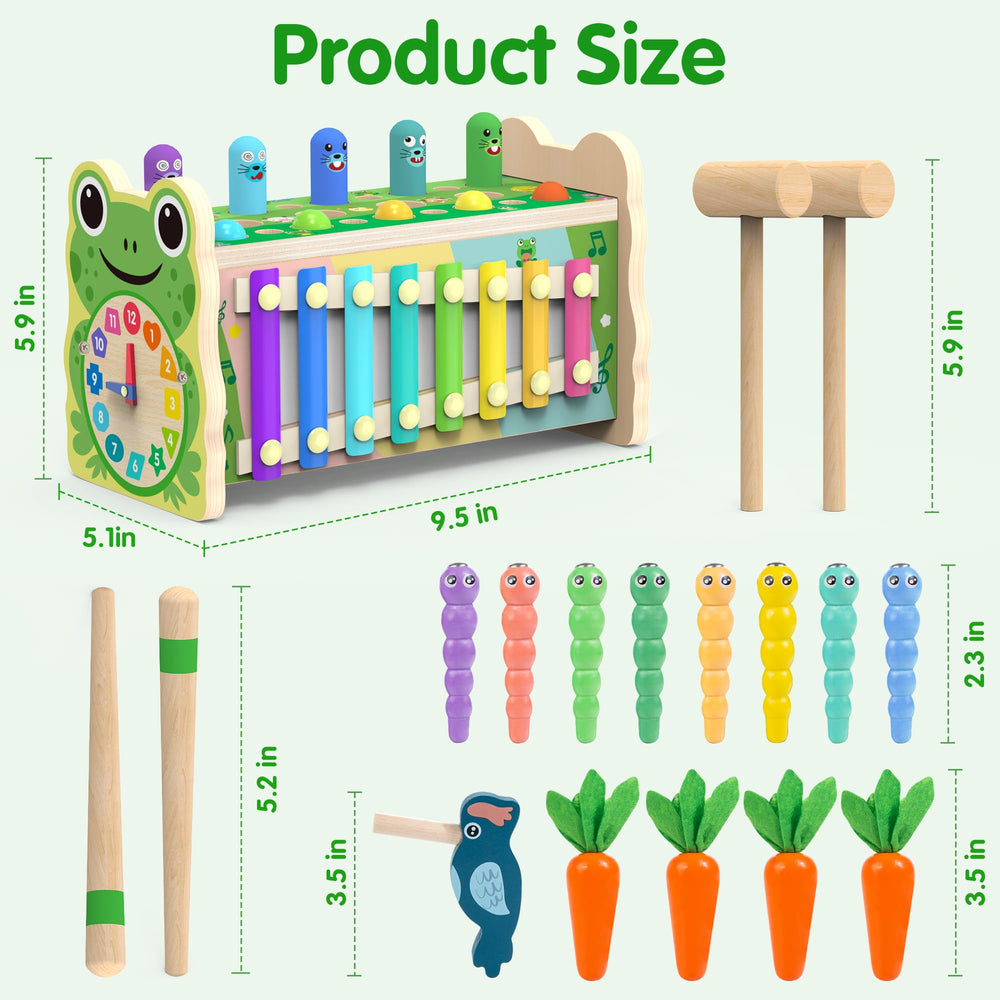 Amtreen wooden toy build quality shown with smooth edges for safe toddler play.