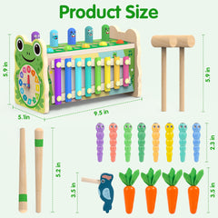 Amtreen wooden toy build quality shown with smooth edges for safe toddler play.