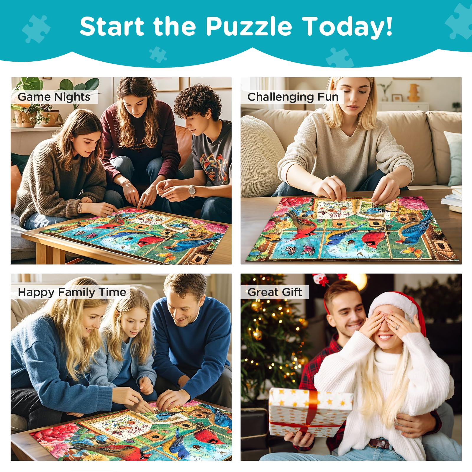 Amusding Bird Book 300-piece puzzle easy to lift for framing
