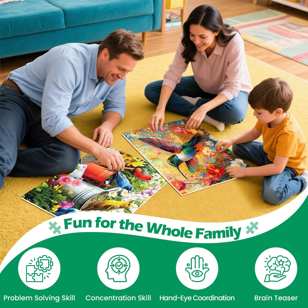Amusding colorful-bird-puzzle with vivid details for mindful activity
