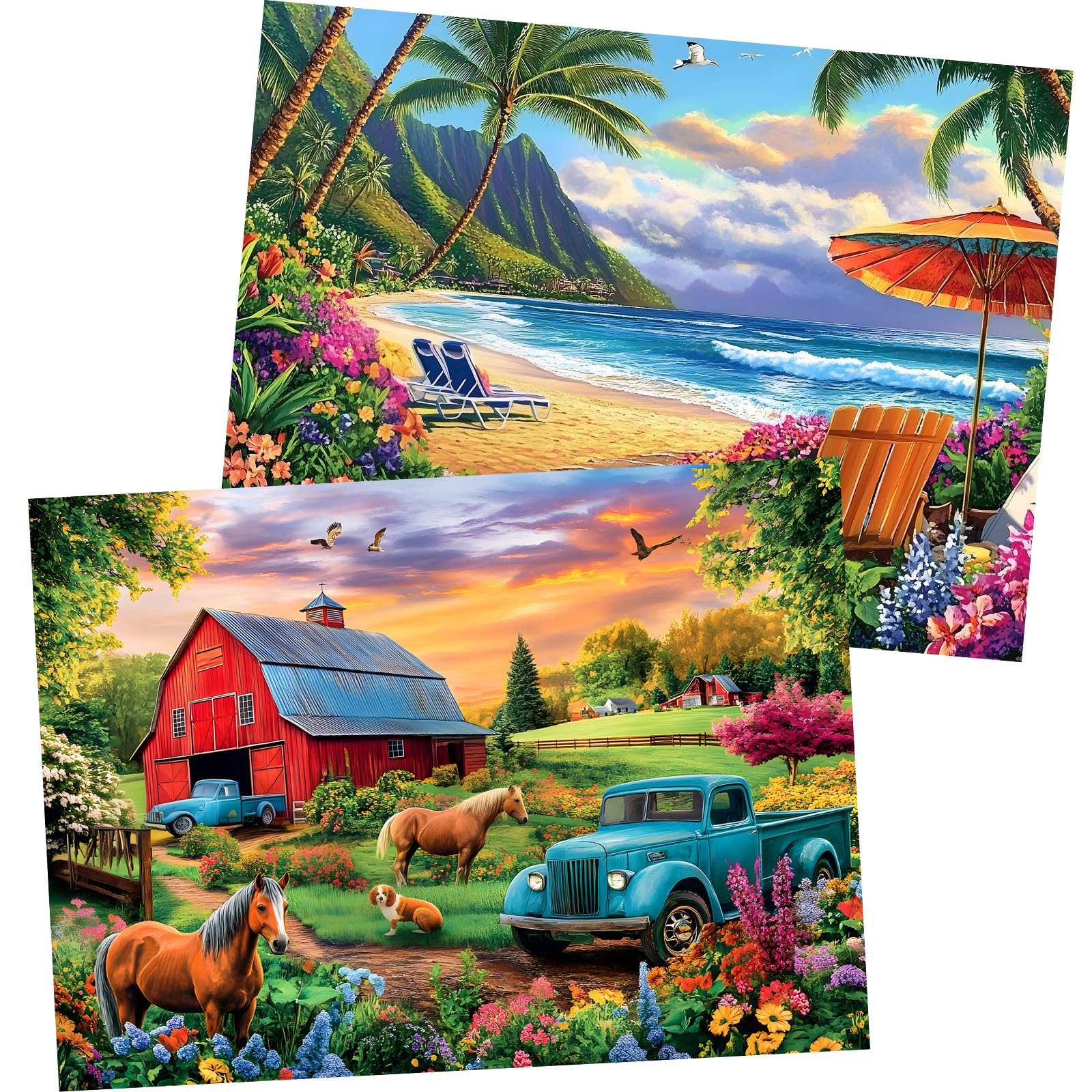 Amusding Farm Life 500-piece puzzle: vivid rural scene for focused solo play.