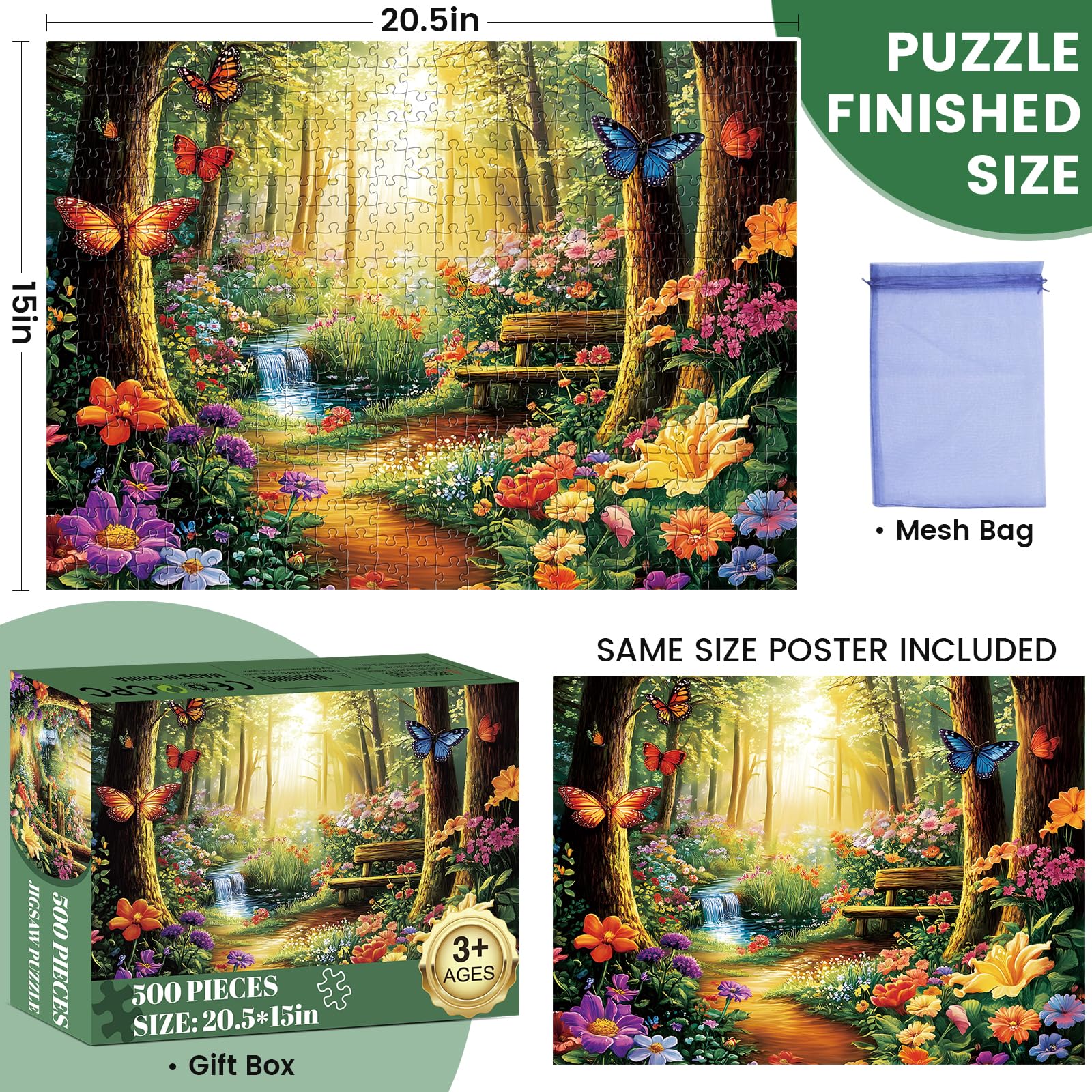 Amusding forest stream puzzle: tranquil nature design for relaxing evenings.