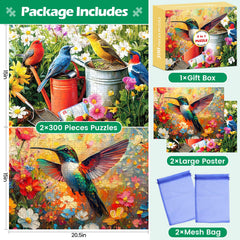Amusding hummingbird-puzzle featuring bright, dynamic design