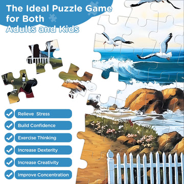 Finished Amusding Seagull Carriage puzzle ready for display or framing.