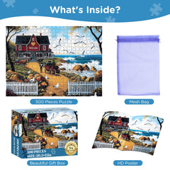 Amusding puzzle mesh bag for convenient storage after assembly.