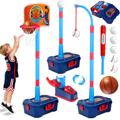 Amy & Benton 4-in-1 basketball hoop for versatile indoor outdoor play.