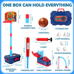 Amy & Benton built-in storage keeps balls and accessories organized.