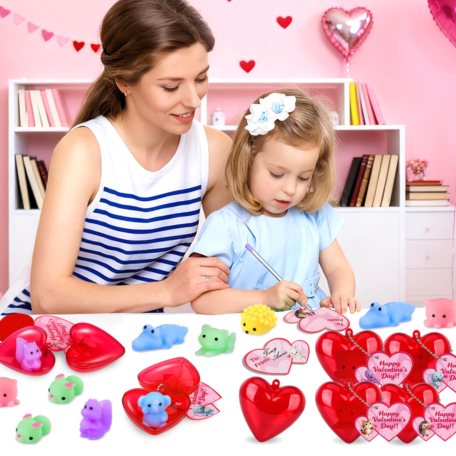 Amy and Benton valentines cards with unique characters for personal exchanges