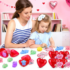 Amy and Benton valentines cards with unique characters for personal exchanges