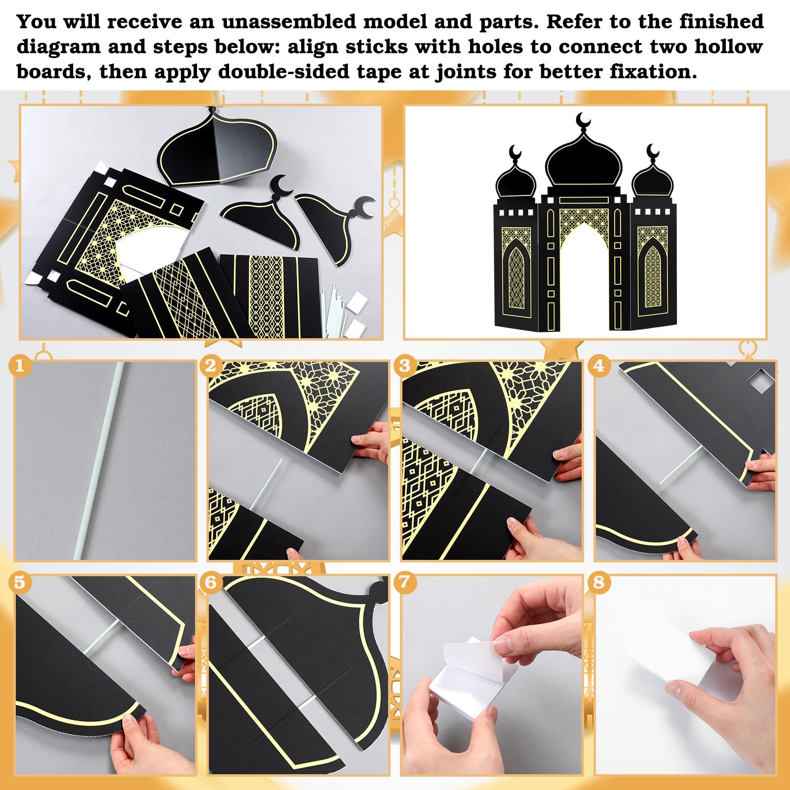 Amyhill black gold mosque decor adds elegant ambience to living areas