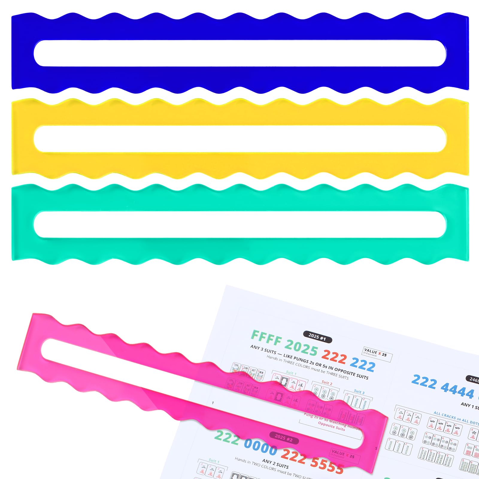 Amyhill four-pack Mahjong guide line finder for group play and easy reference.