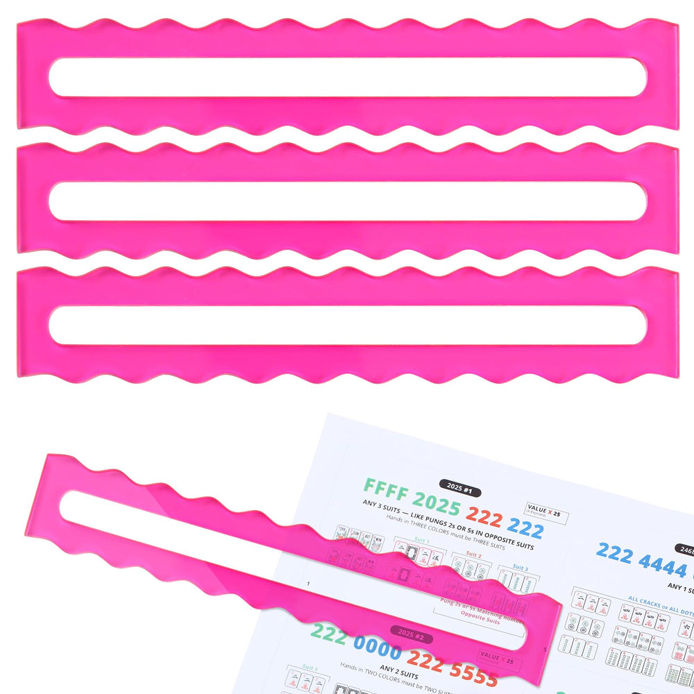 Amyhill pink acrylic mahjong guide line finder for clear rule visibility during play.