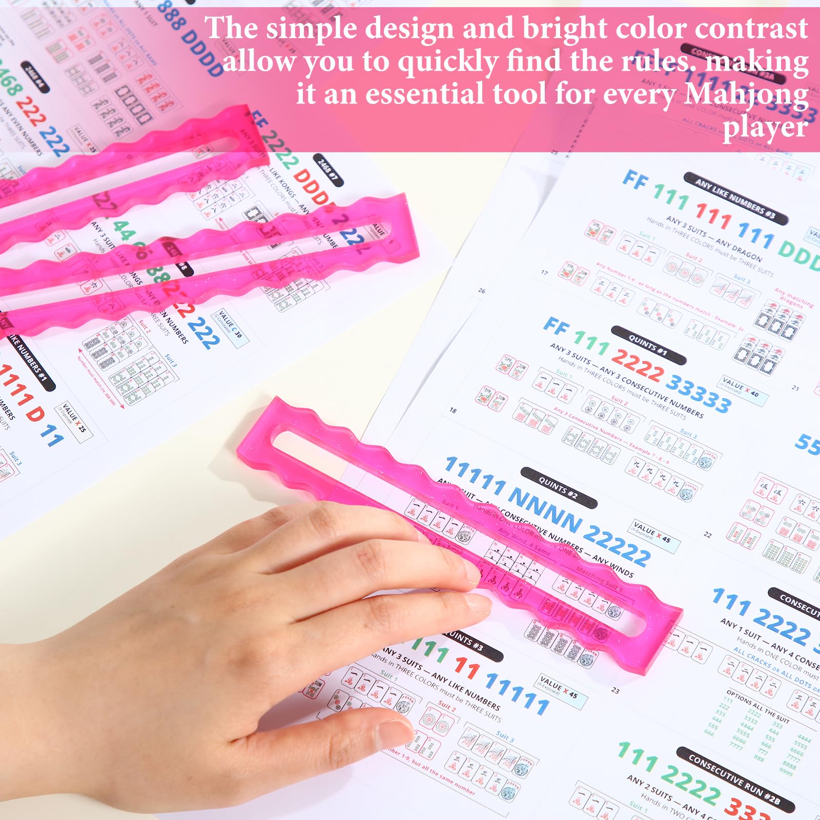 Amyhill pink mahjong rules reader improves tile alignment for beginners.