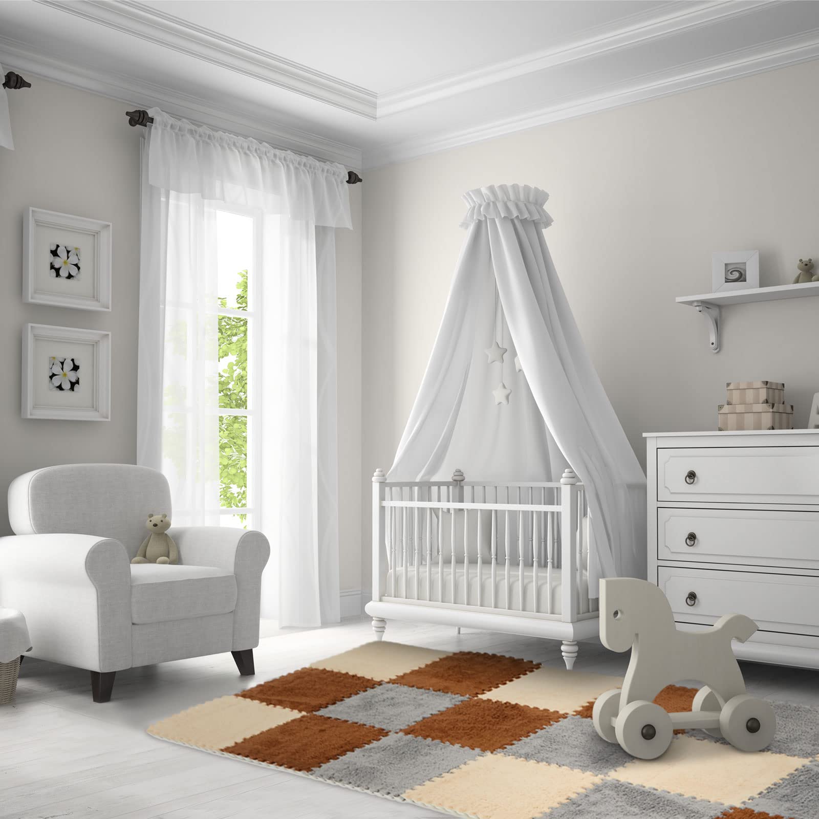 Amylove interlocking tiles allow flexible layouts with simple assembly.