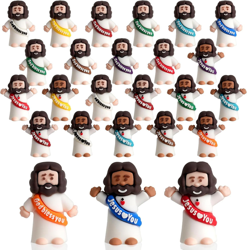 AMZFAVOR little Jesus figures in blue design for God bless you, ideal for Easter hunts