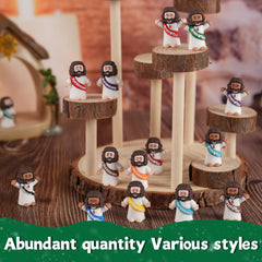 AMZFAVOR little Jesus figures green design for Jesus loves you, versatile holiday décor