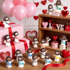 AMZFAVOR little Jesus figures pink design for Jesus loves you, perfect classroom gift