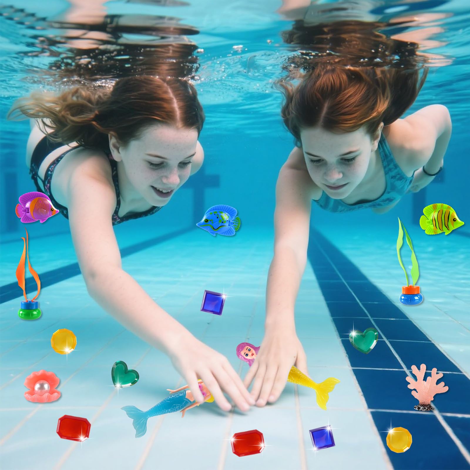 AMZFAVOR diving rings help kids practice underwater retrieval safely.