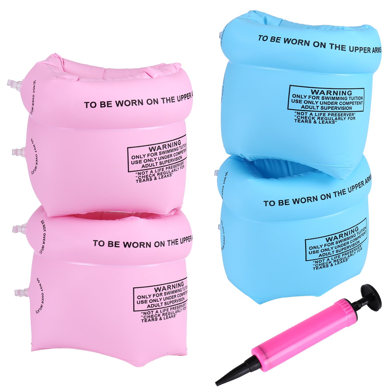 AMZQNART arm floaties pink and blue pack for safe water play and learning.
