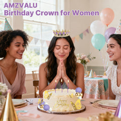 AMZVALU balls cake toppers purple-gold-white create varied centerpiece accents.