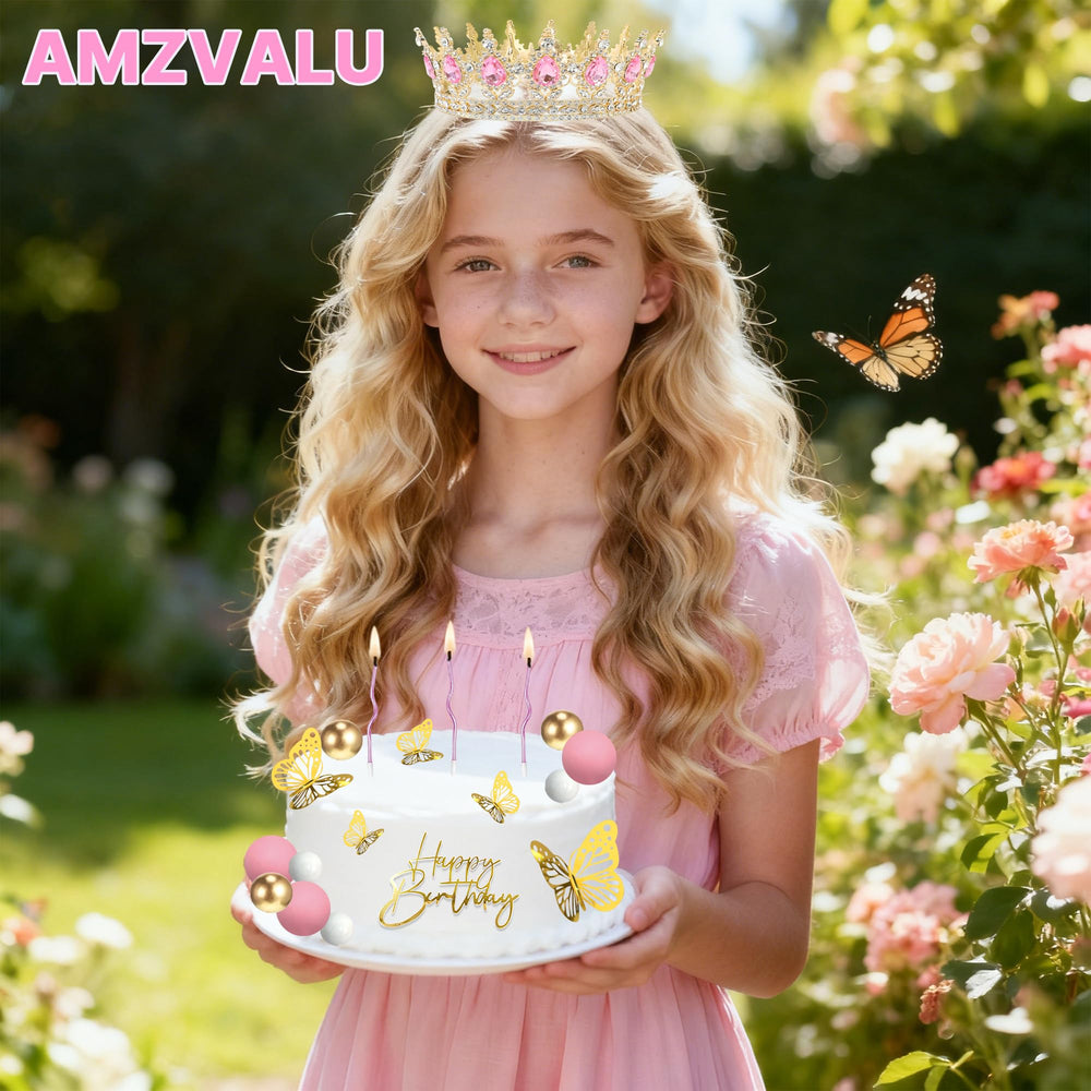 AMZVALU rose-gold candles create a festive glow without mess.