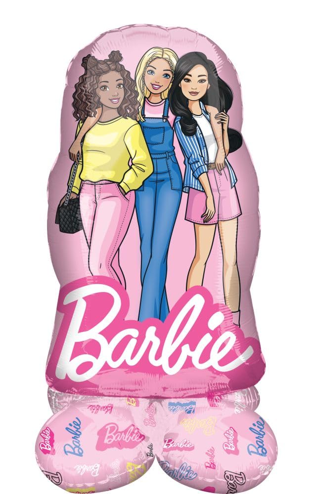 Anagram Barbie 37-inch Airloonz balloon upright centerpiece decor, no helium required
