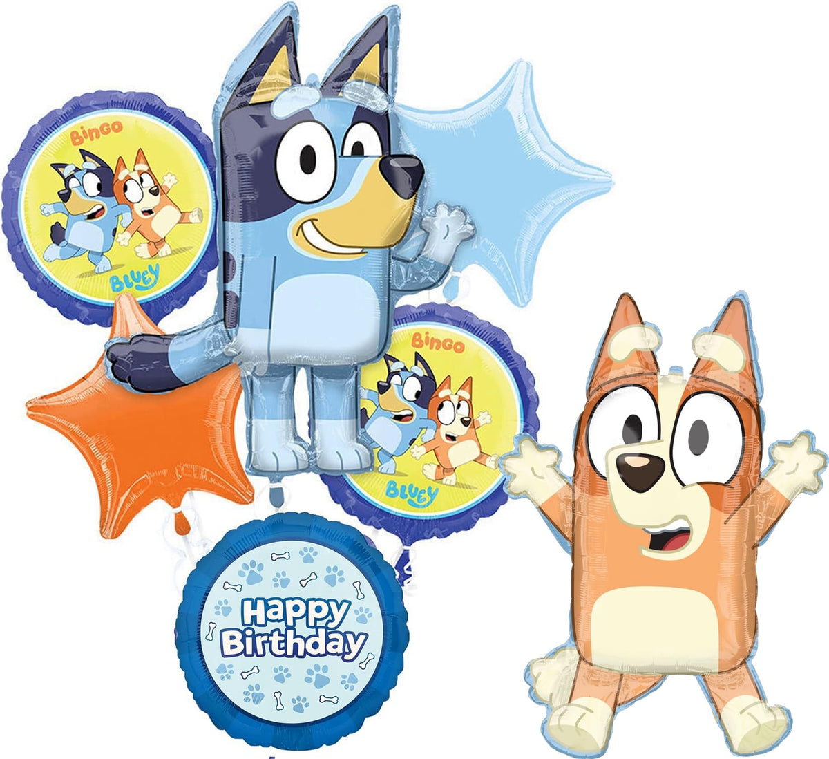 Anagram Bluey 32-inch foil balloon adds a bold centerpiece for birthdays.