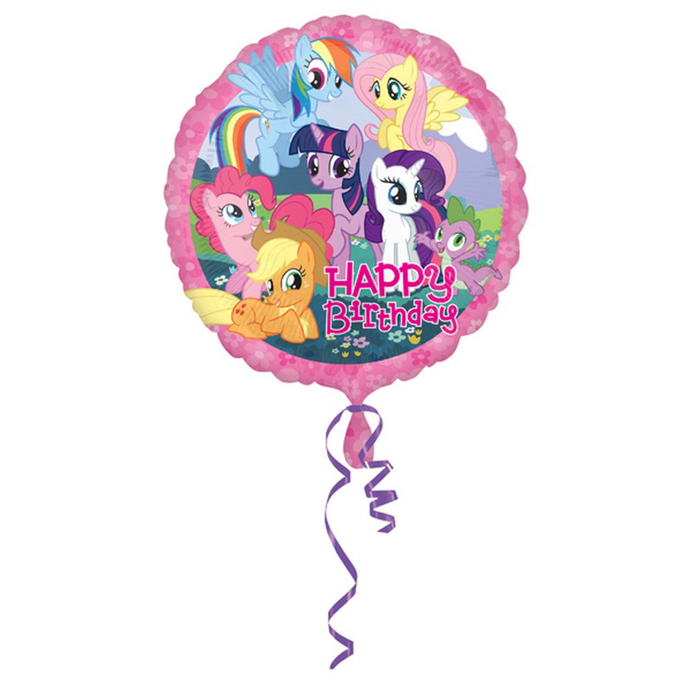Anagram My Little Pony birthday foil balloon in multicolor, ideal for party decor and helium-filled celebrations.