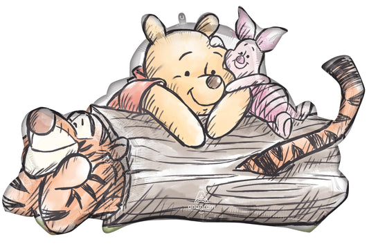 Anagram Pooh and Friends 31-inch foil balloon enhances centerpieces.