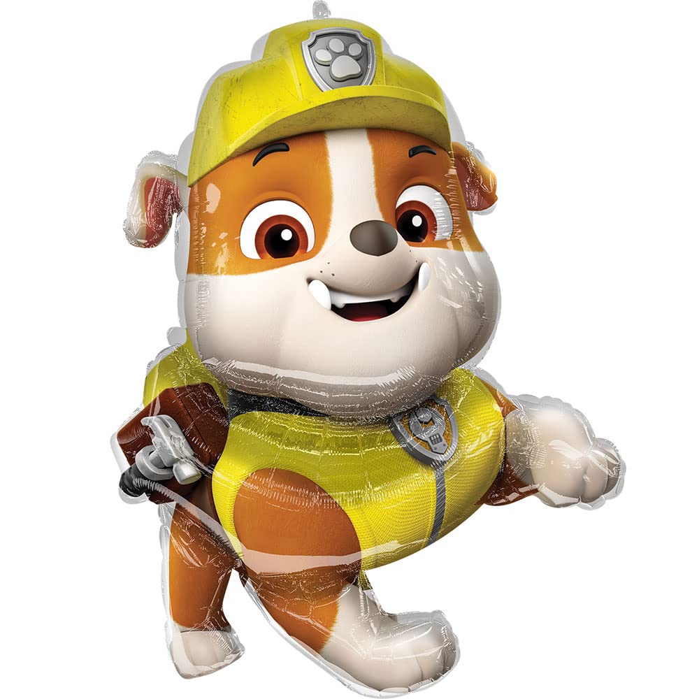 Anagram Rubble Paw Patrol supershape red foil balloon, ideal as themed party décor focal point
