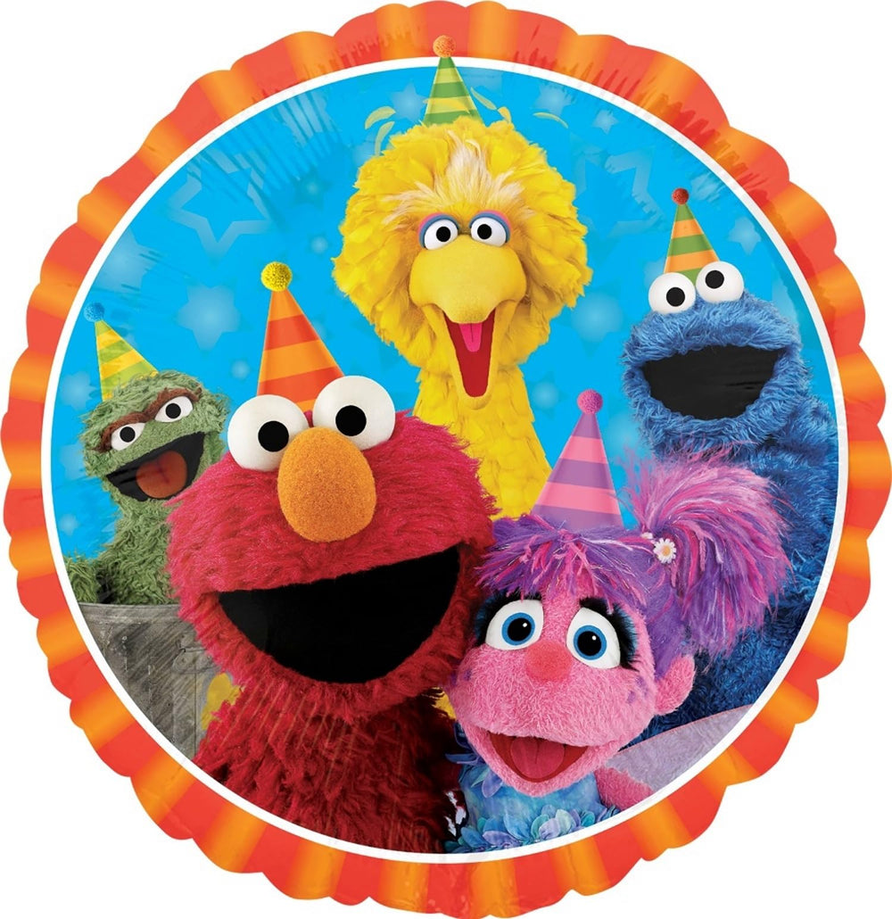 Anagram Sesame Street 17-inch foil balloons set for balanced balloon garland.
