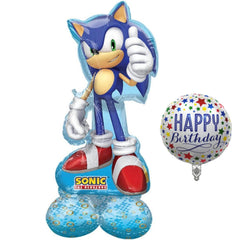 Anagram Sonic Airloonz 53-inch balloon serves as a bold Sonic-themed centerpiece.