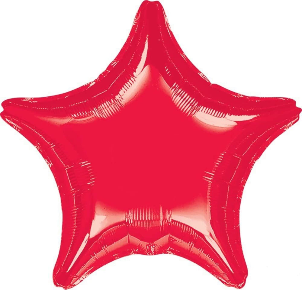 Anagram Star 18-inch red foil balloon adds pop to celebrations.