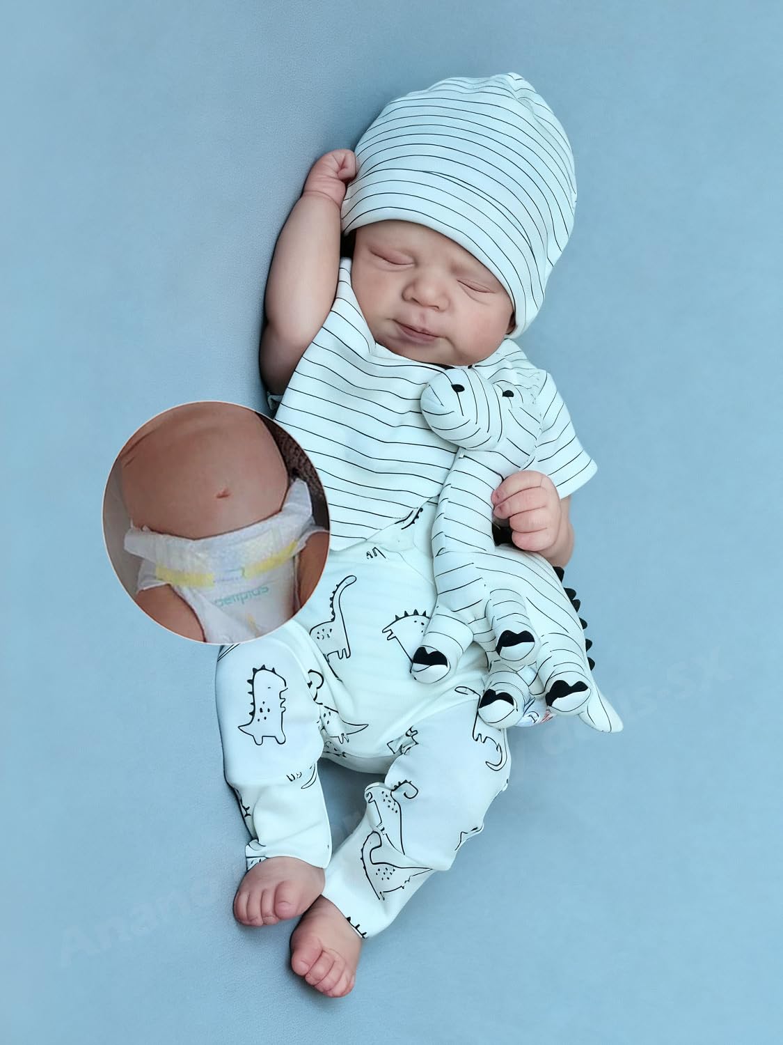 Anano Reborn silicone full body doll, 18 inches, lifelike texture for realistic play and display.