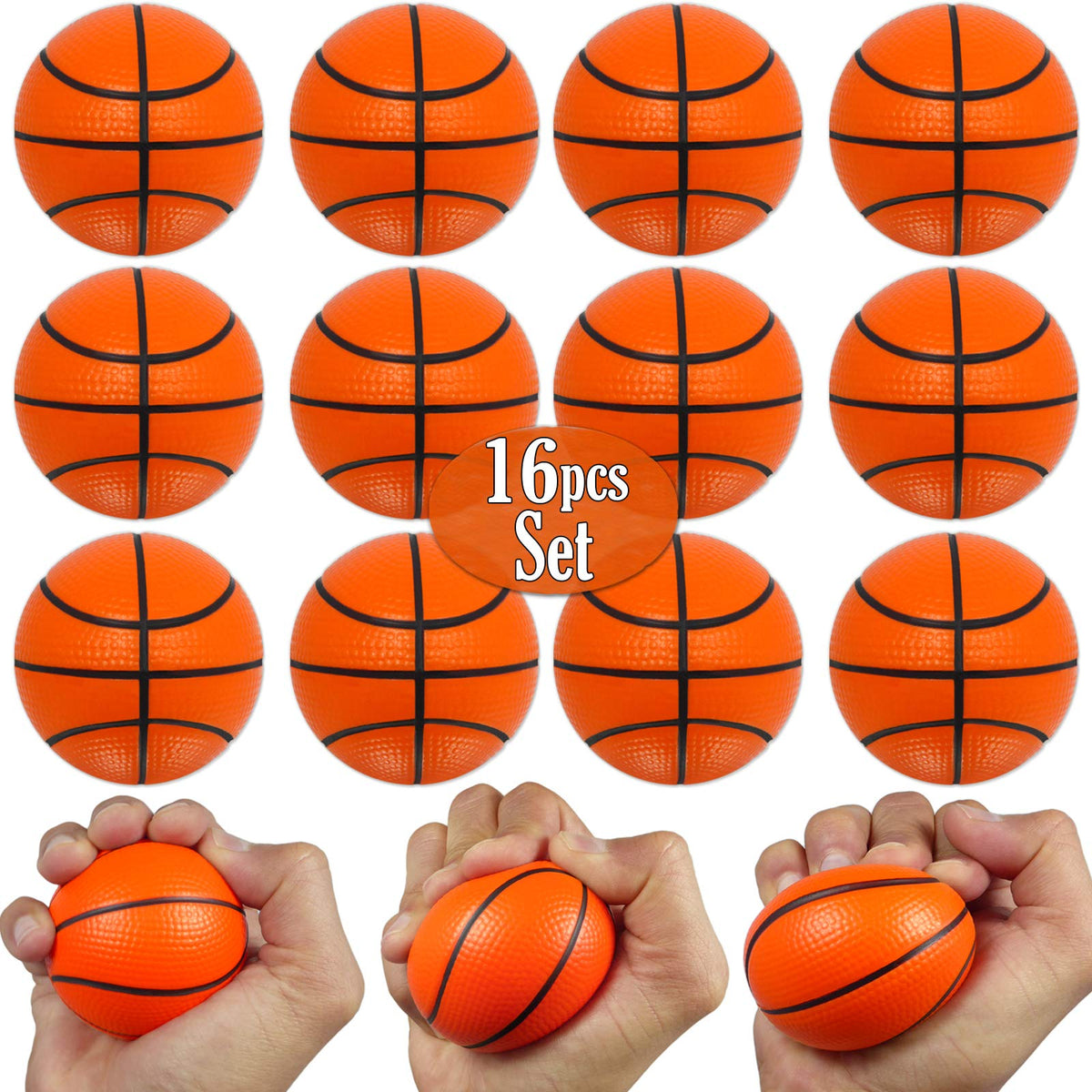 Anapoliz mini foam basketballs 16-pack for party favors and decorations.