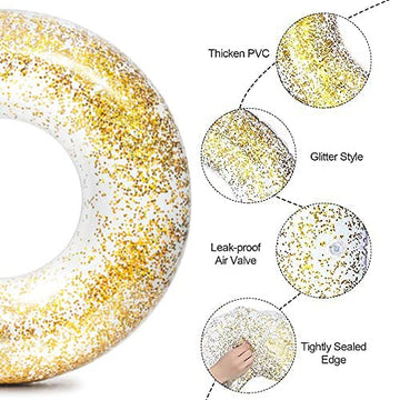 Anas pool float ring set used in a beach party setup for color and cheer