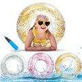 Anas glitter multicolor pool float ring shining in sunlight for vibrant pool days