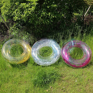 Anas pool float ring showing inflation valve and double protection feature