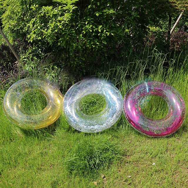 Anas pool float ring showing inflation valve and double protection feature