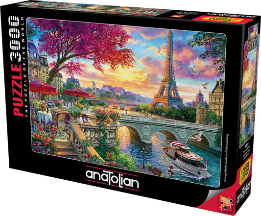 Anatolian Blooming Paris puzzle box lid with bright artwork for focus