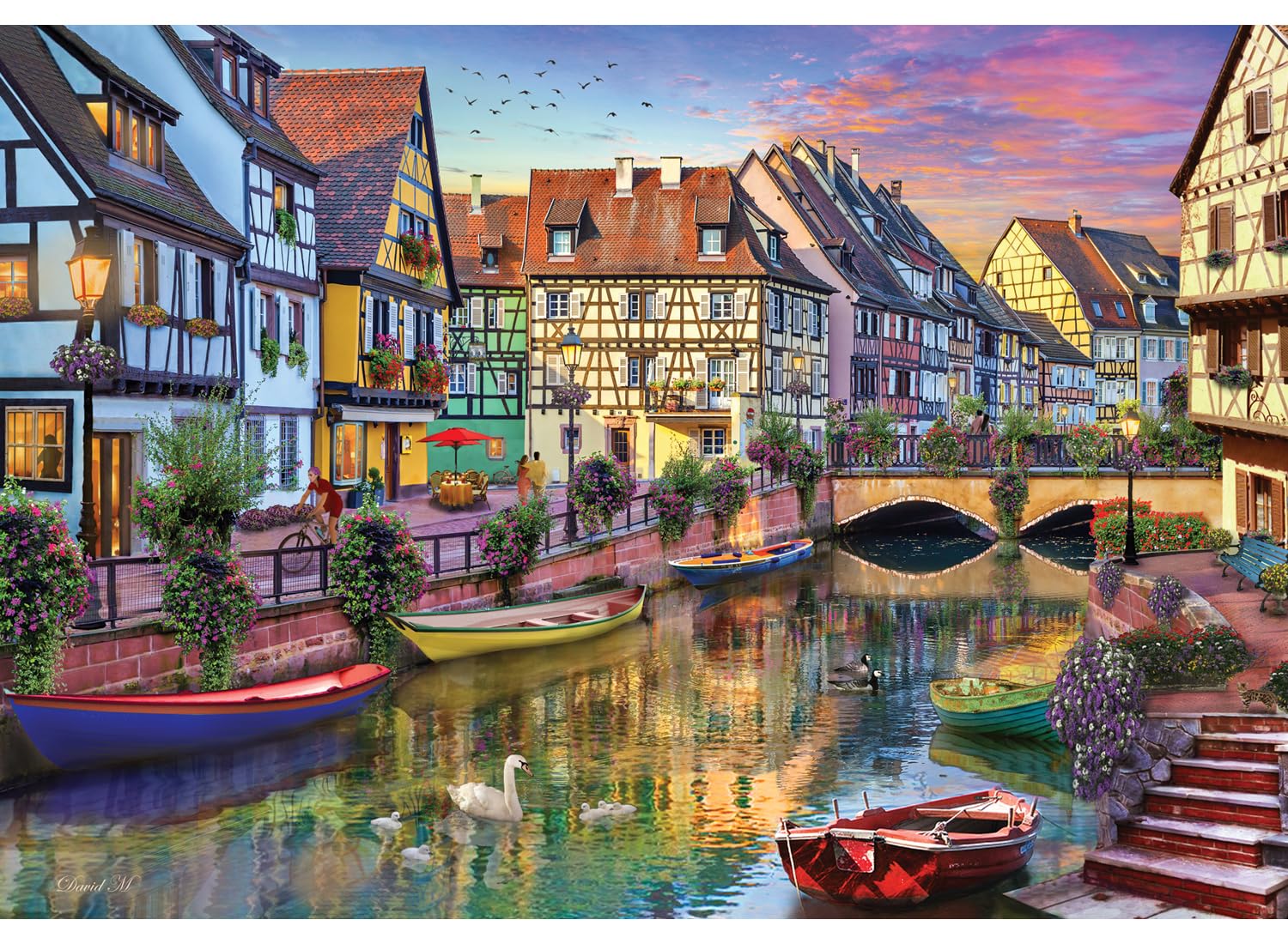 Anatolian Colmar Canal 2000-piece puzzle laid out for a satisfying challenge