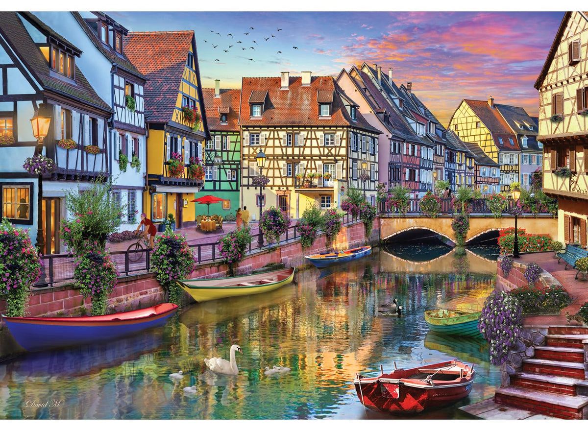 Anatolian Colmar Canal 2000-piece puzzle laid out for a satisfying challenge