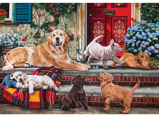 Anatolian Dog Family 260-piece puzzle assembly view enhances concentration and patience.