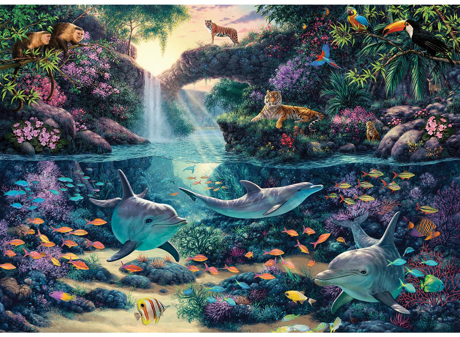 Anatolian Jungle Paradise 3000-piece puzzle box cover with vibrant colors for immersive solving.