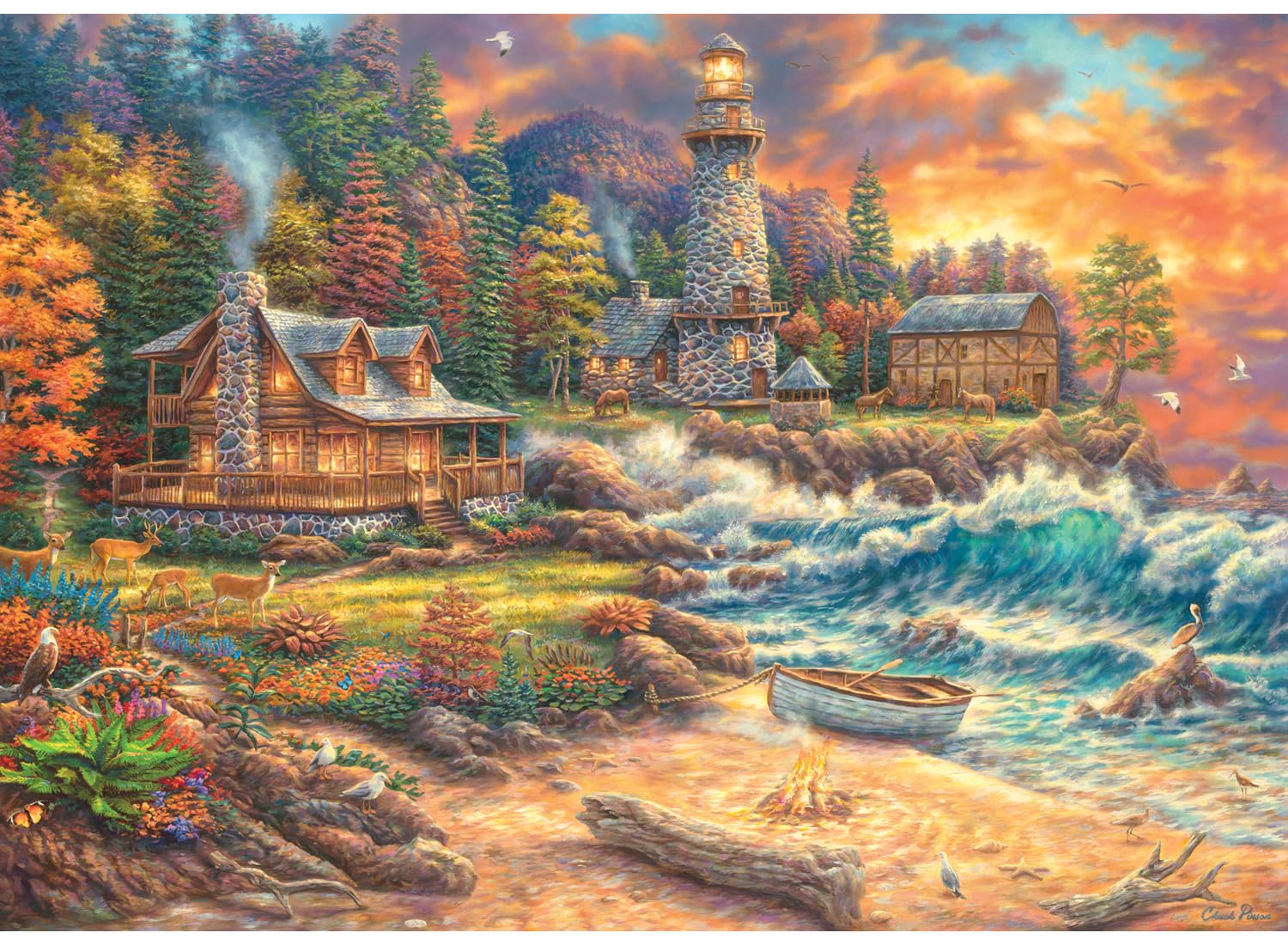 Anatolian Providence by the Sea puzzle box lid, inviting calm evenings