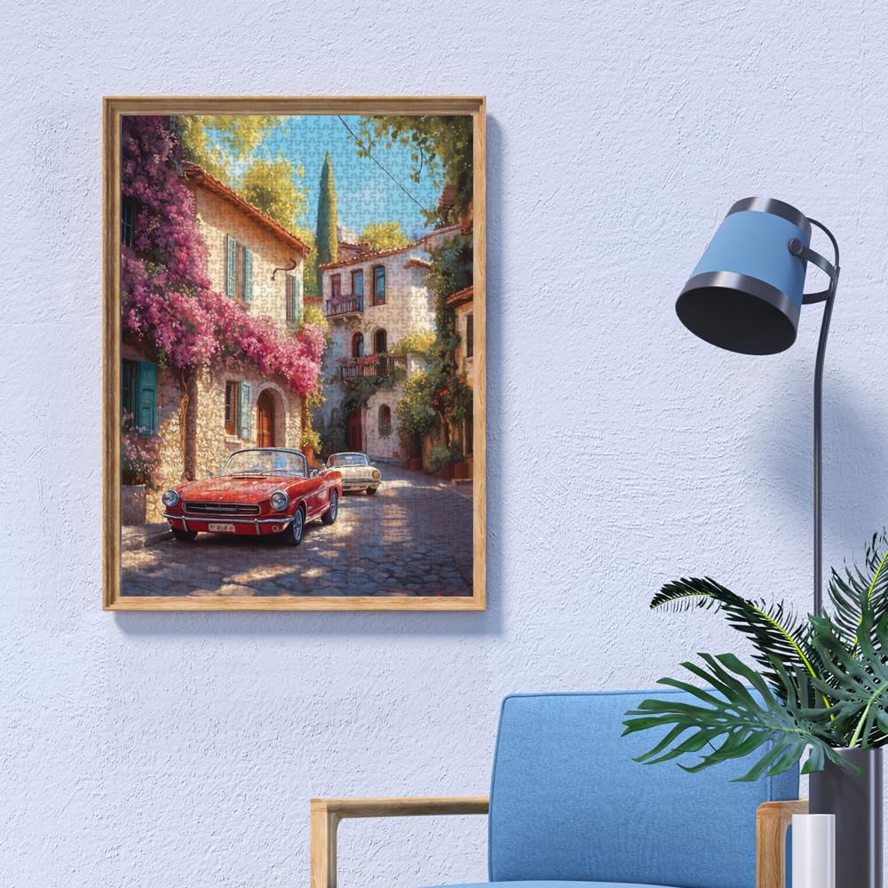 Anatolian Bougainvillea Street color-rich scene inspires calm puzzling sessions