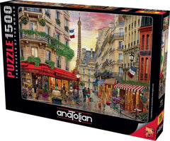 Anatolian Puzzle Cafe Eiffel puzzle pieces spread for focused solo play