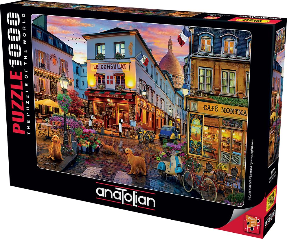Anatolian Puzzle Cafe Montmartre finished size 26x19 inches after completion.