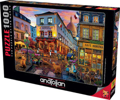 Anatolian Puzzle Cafe Montmartre finished size 26x19 inches after completion.