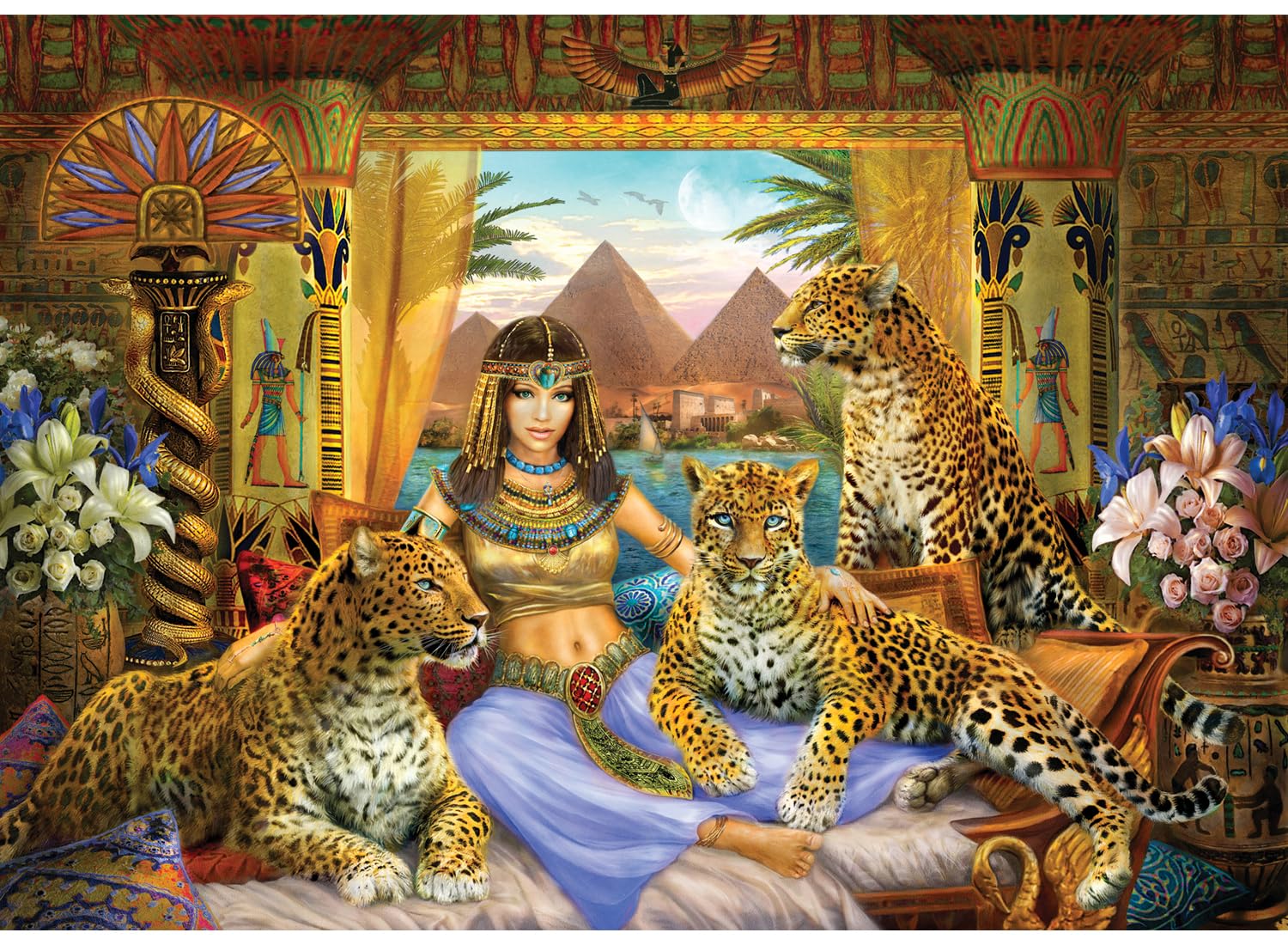 Anatolian Puzzle Egyptian Queen box cover shows vibrant multicolor artwork for family evenings.